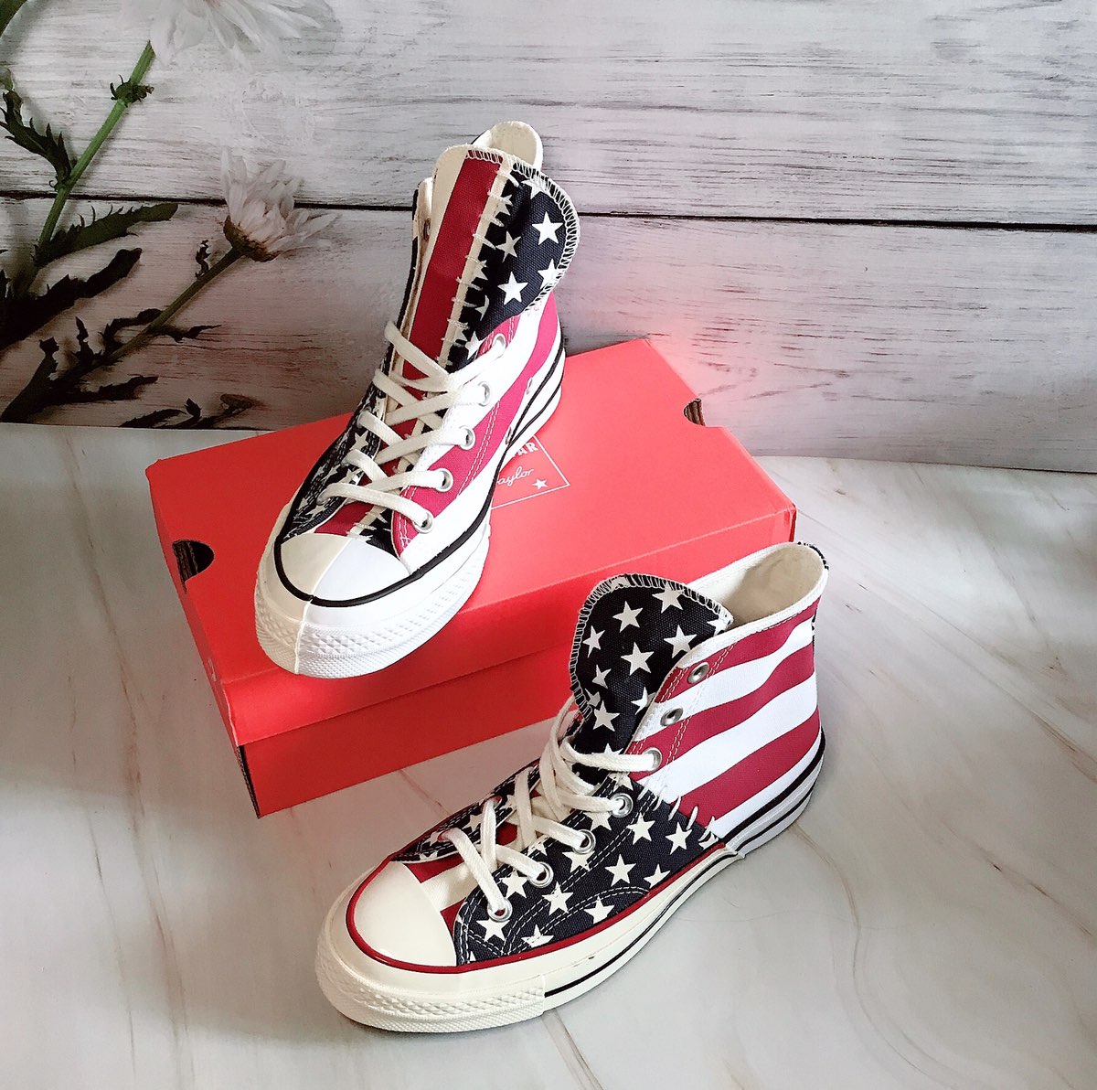 #Converse 1970s美国国旗拼