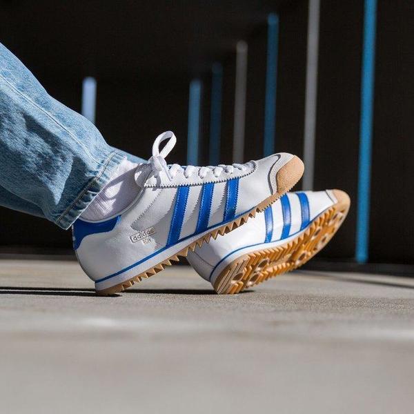 经典回归, 亲穿展示白/宝蓝/灰色adidas Originals Rom