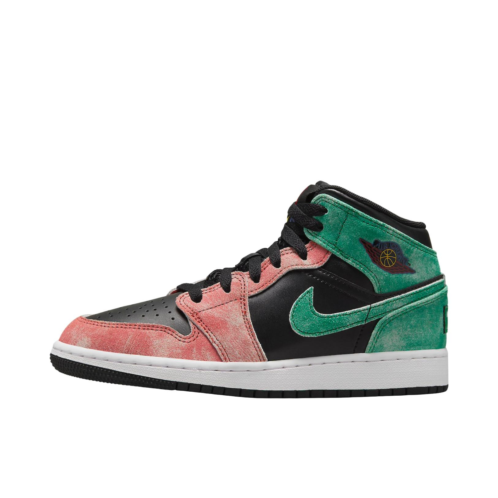 推荐商品：Air Jordan 1 板鞋 运动休闲鞋 复古潮流支撑合成革 GS/红色/绿色/黑色