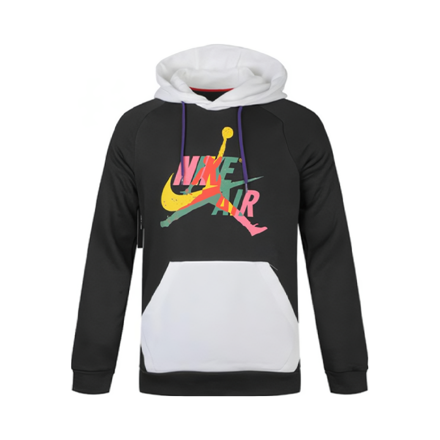 Jordan Brand 经典logo拼色运动连帽飞人套头衫加绒卫衣 男女同款 CU1556