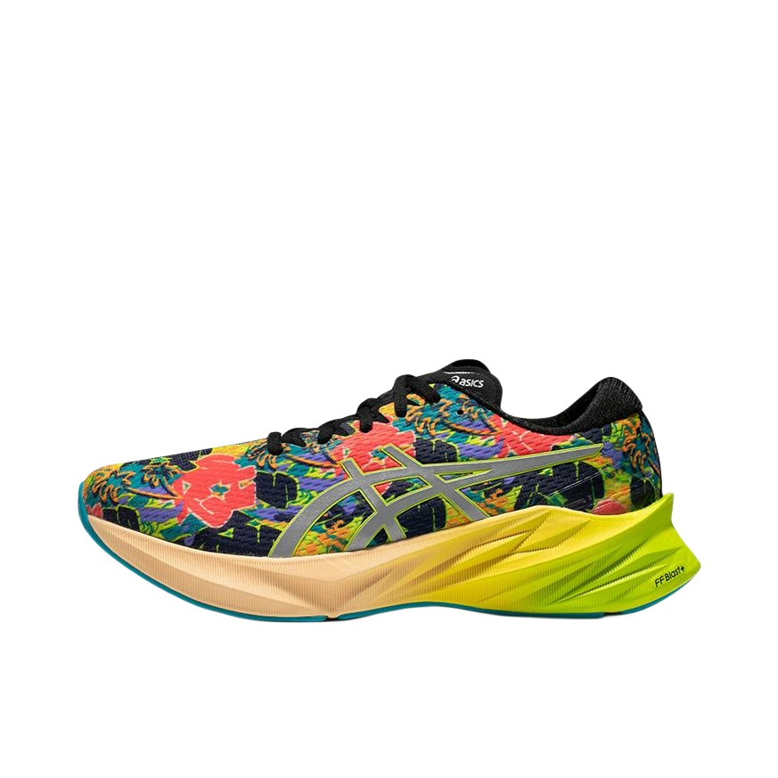 推荐商品：Asics/亚瑟士 Novablast 3 跑鞋 回弹缓震防滑支撑马拉松合成革织物网布透气碳板圆头 男款/黄色/蓝色/绿色
