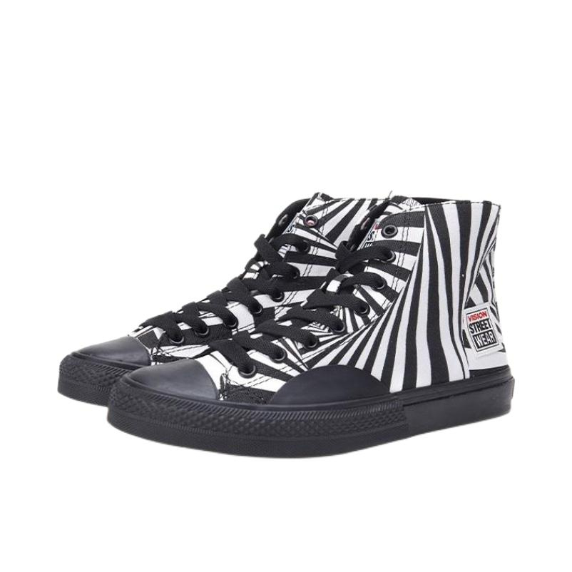 推荐商品：Vision Streetop Wear 80's Canvas Hi Retro 防滑耐磨 轻便舒适 潮流休闲 元年复刻 帆布鞋 高帮/黑白/斑马