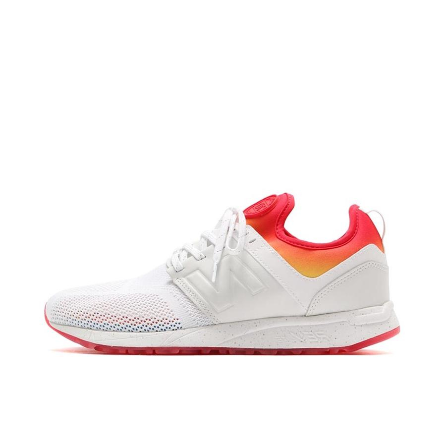推荐商品：New Balance 247 跑鞋 减震回弹舒适轻便网面透气防滑耐磨织物合成革复古百搭休闲运动简洁 Stance联名/白红橙