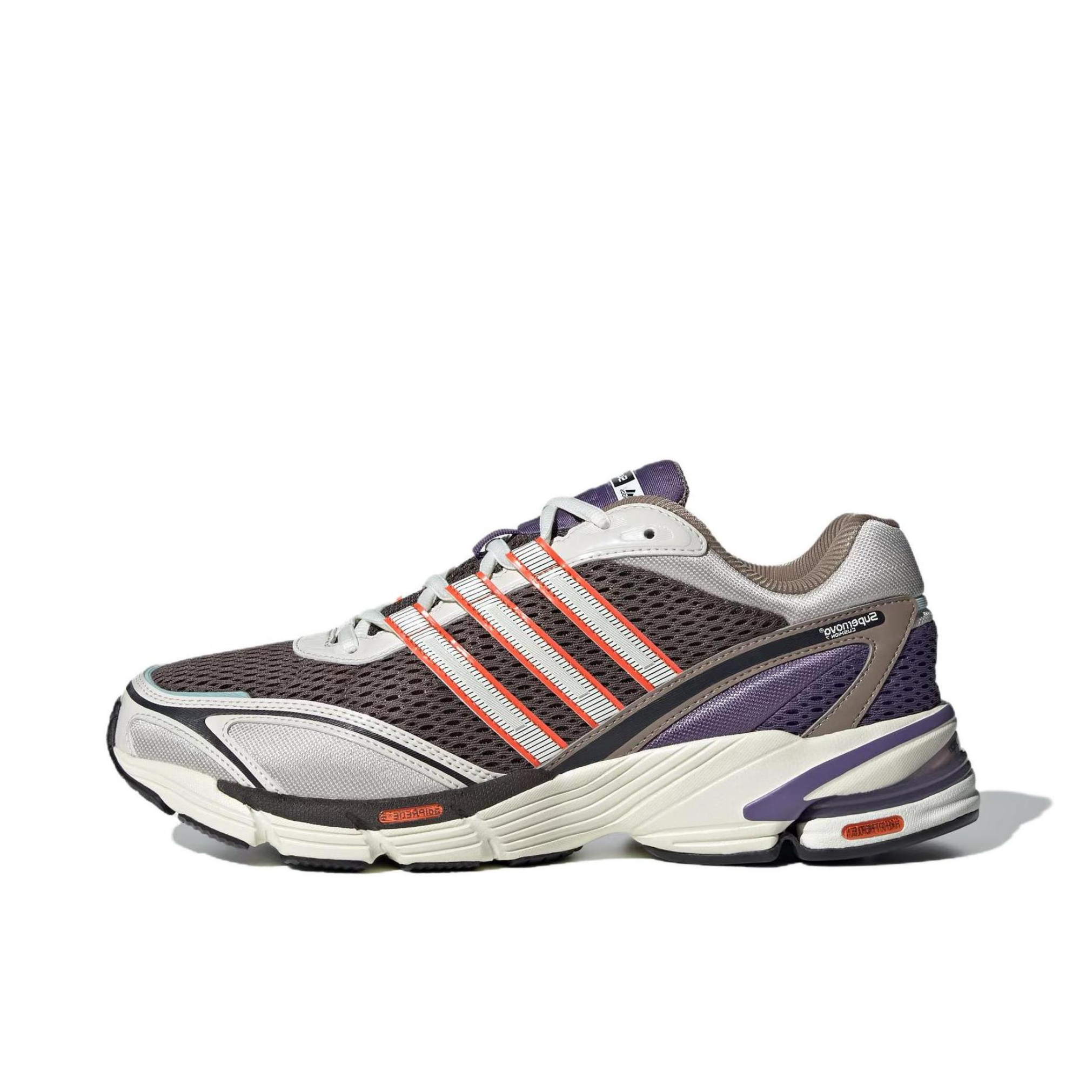 推荐商品：adidas Supernova Cushion 7 跑鞋 防滑耐磨轻便透气减震复古潮流合成革织物 褐色/灰色/紫色