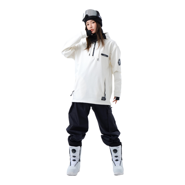 推荐商品：oddivski 防泼水保暖加绒单板滑雪服 男女同款 HXF21060 皓月白