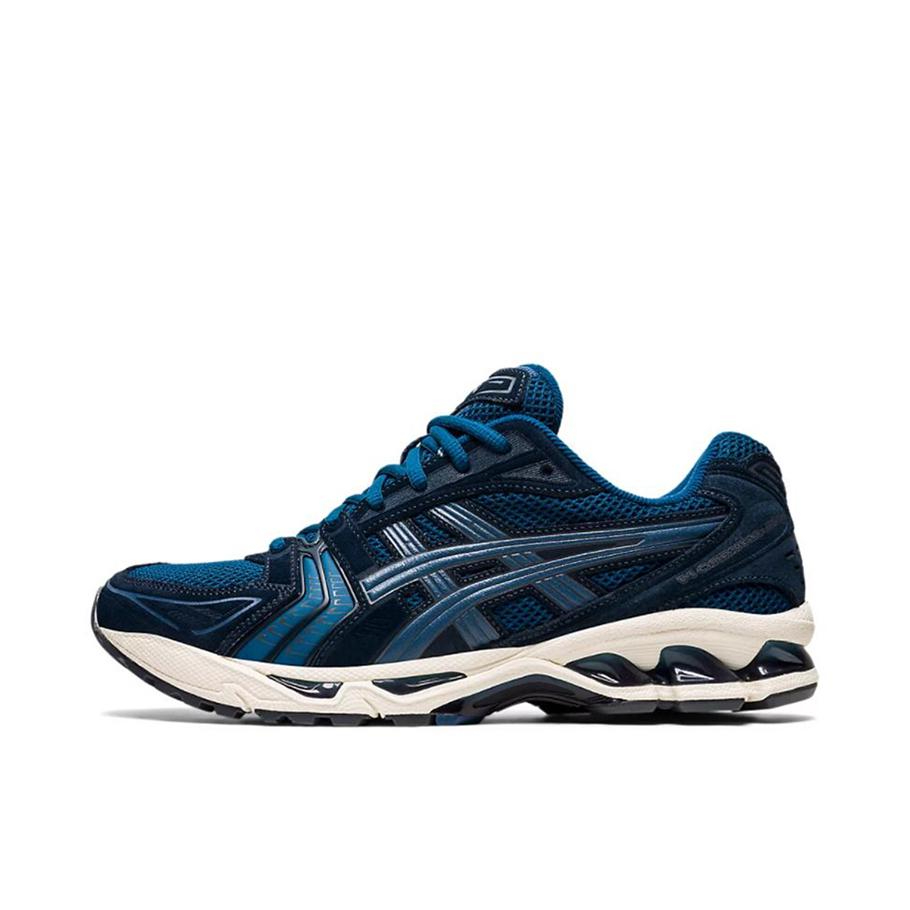 推荐商品：Asics/亚瑟士 Gel-Kayano 14 跑鞋 舒适减震防滑耐磨网面百搭复古慢跑 法国蓝/白色