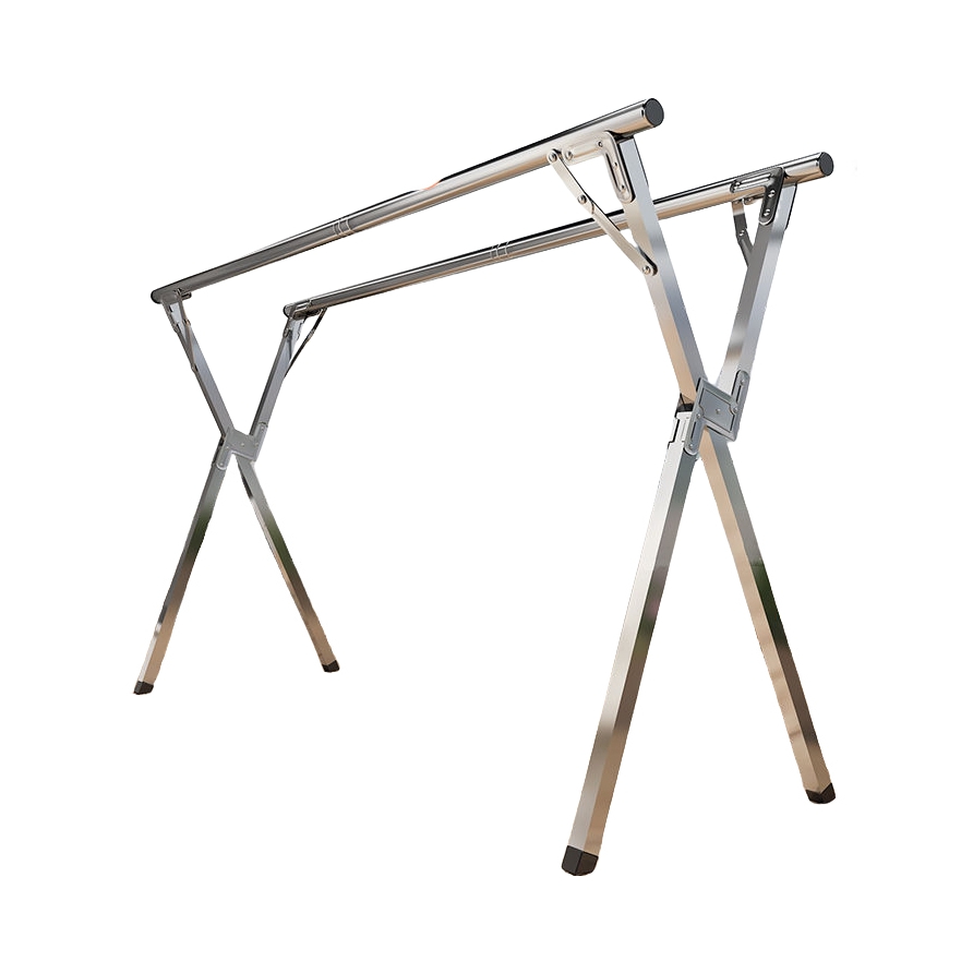 推荐商品：具臣 不锈钢 X型双杆 可折叠落地晾衣架