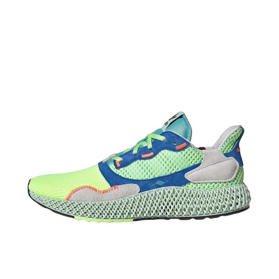 推荐商品：adidas ZX4000 4D 缓震 防滑耐磨 轻便透气 潮流 运动休闲鞋 Easy Mint 蓝灰绿