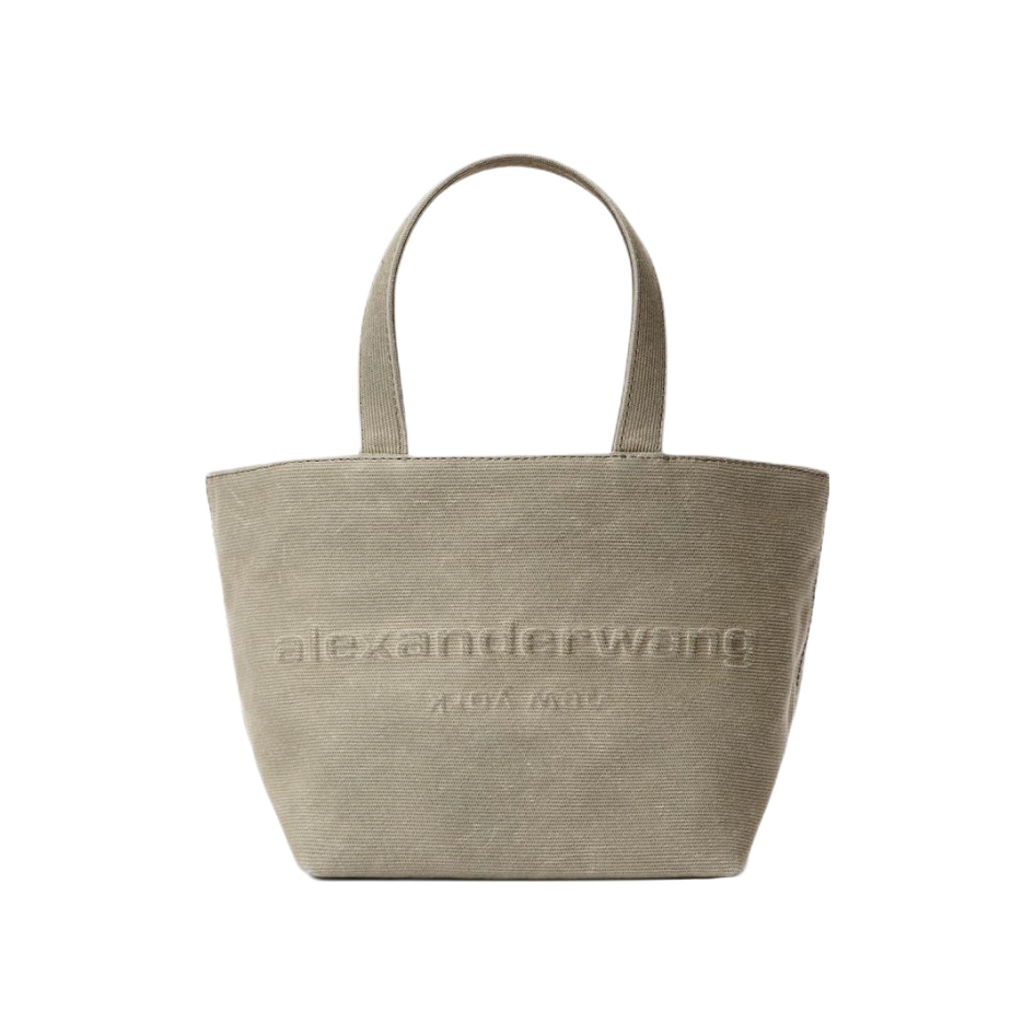 推荐商品：Alexander Wang/亚历山大王 Punch 小号 字母徽标系带开合棉托特包购物袋单肩斜挎手提包