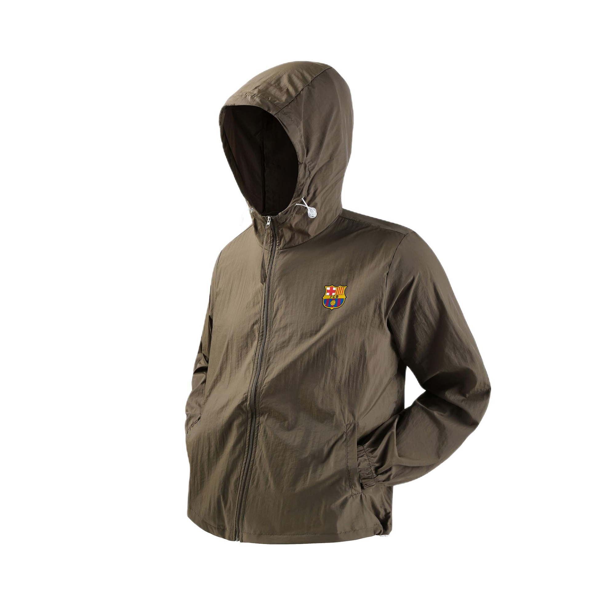 推荐商品：Barcelona/巴塞罗那 UPF50+防紫外线薄款凉感直筒连帽防晒衣 BS-XFFSY40102 古苔绿