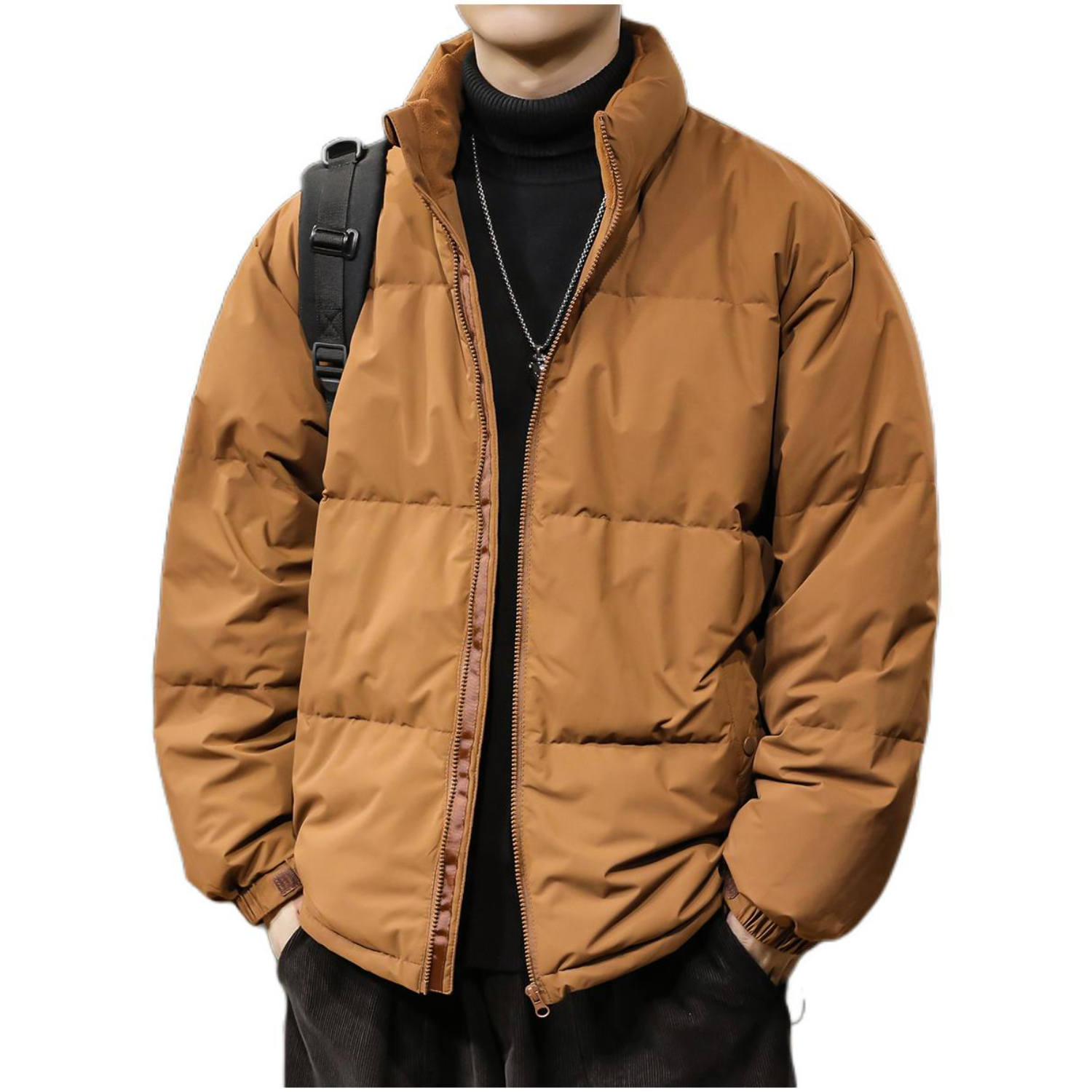 推荐商品：威纳派 美式复古拉链保暖亲肤羽绒服 TH-5478233S 摩卡黄