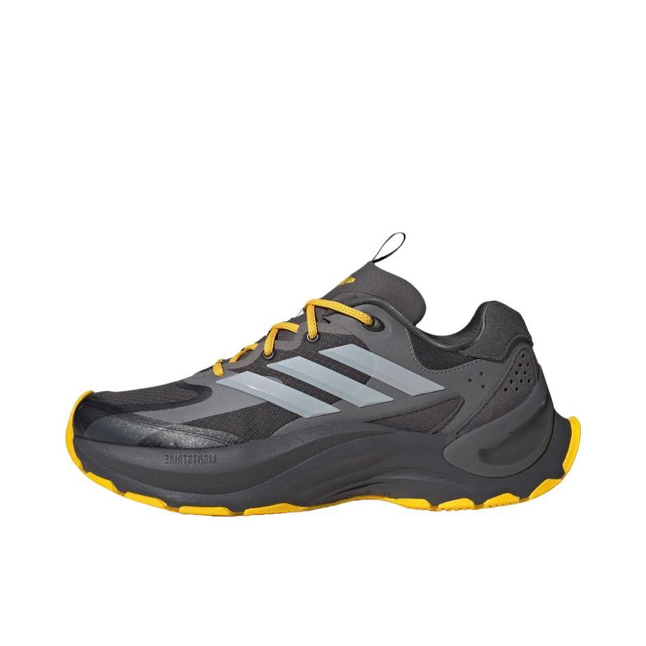 推荐商品：adidas Maxxwavy 跑鞋 缓震耐磨厚底增高织物回弹 深灰色/黄色