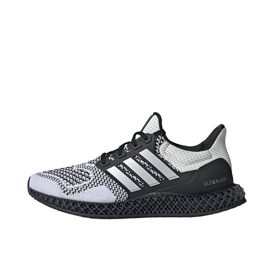 推荐商品：adidas Ultra 4D 跑鞋 减震防滑耐磨碳板透气织物轻运动抗扭转支撑长跑 白色/黑色