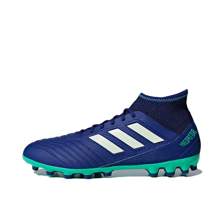 推荐商品：adidas Predator 18.3 AG 中端 胶质短钉 人造草地 包裹性圆头 足球鞋 Unity Ink/Aero Green/Hi-Res Green 青蓝色