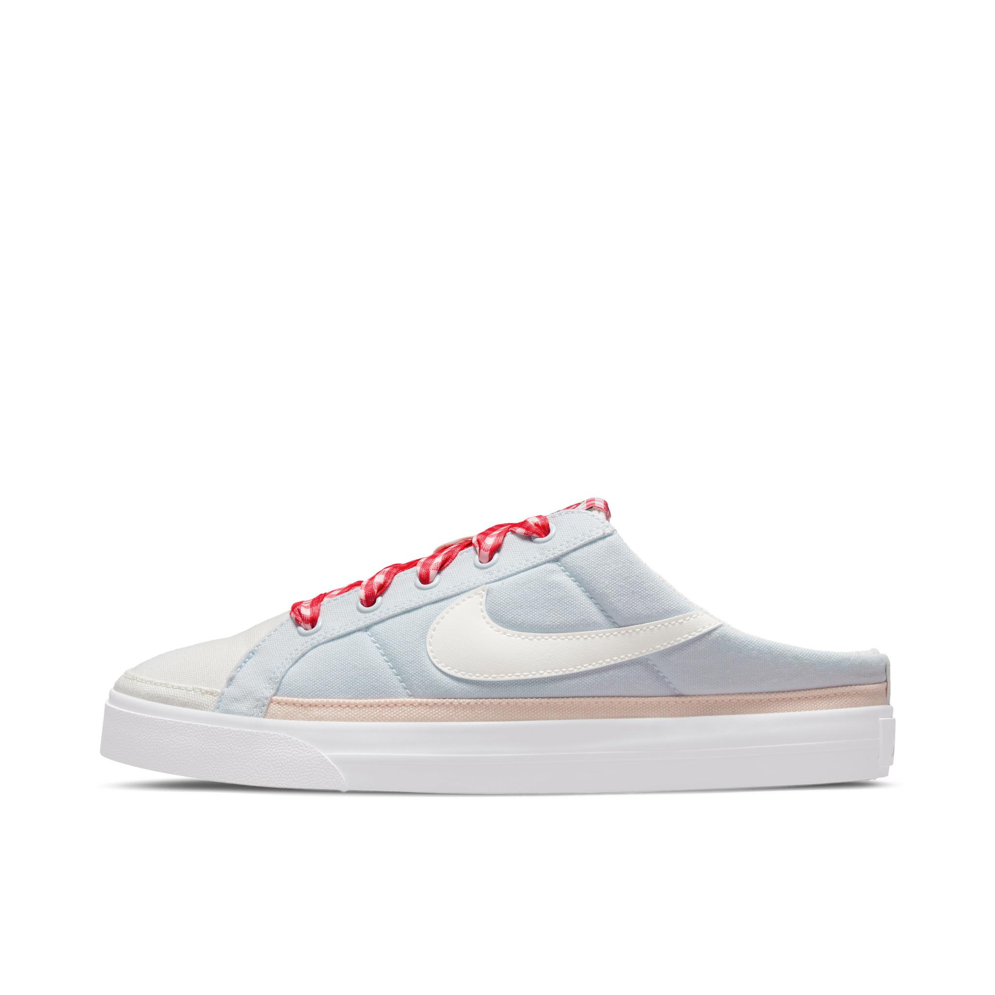 推荐商品：Nike Court Legacy 板鞋 复古舒适透气防滑耐磨休闲运动一脚蹬 白色/红色/粉色