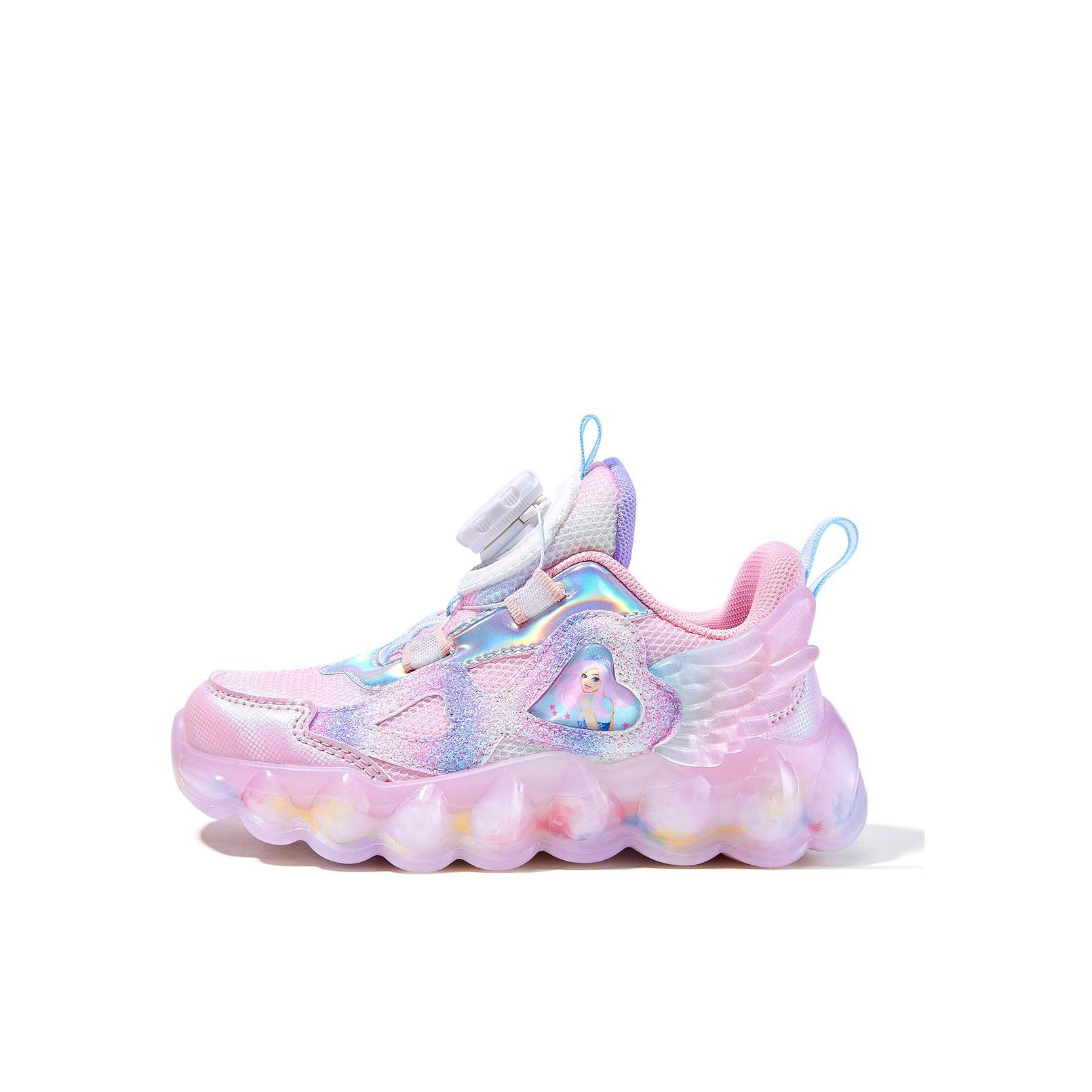 推荐商品：BARBIE/芭比 防滑耐磨 网面透气 百搭休闲 运动鞋儿童 DA6009钮扣包头 小童/粉色