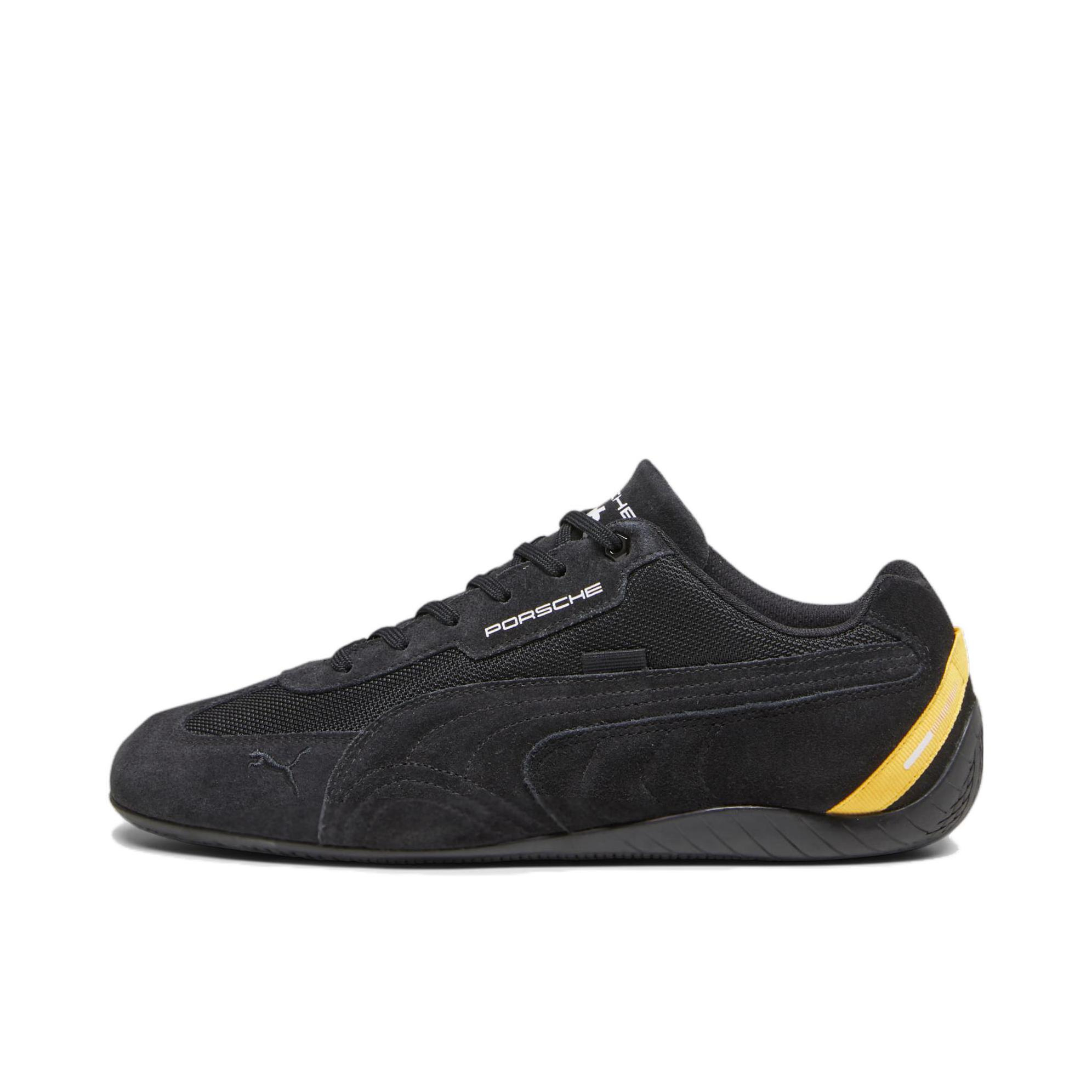 推荐商品：Puma/彪马 Porsche Legacy Speedcat 绒面革 舒适耐磨 缓震透气 复古 训练鞋 纯黑色/黄色