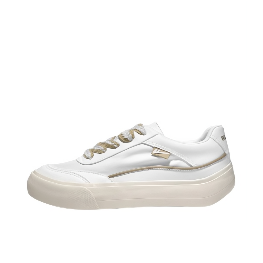 推荐商品：回力 厚底增高 防滑耐磨 时尚百搭 帆布鞋 WXY-E299G 白色/棕色