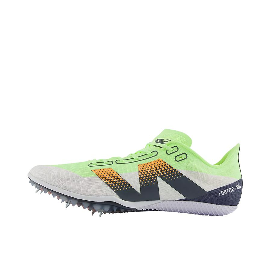 推荐商品：New Balance SD100 跑鞋 比赛短跑防滑耐磨轻便透气织物田径马拉松  D宽/白色/绿色