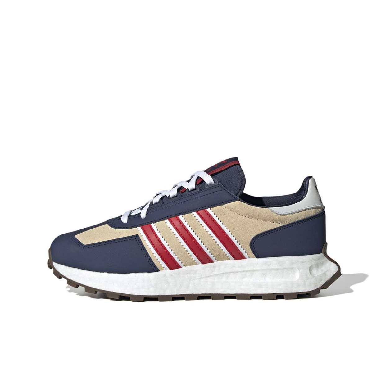 推荐商品：adidas Originals RETROPY E5 跑鞋 缓震透气复古 蓝色/米色/红色