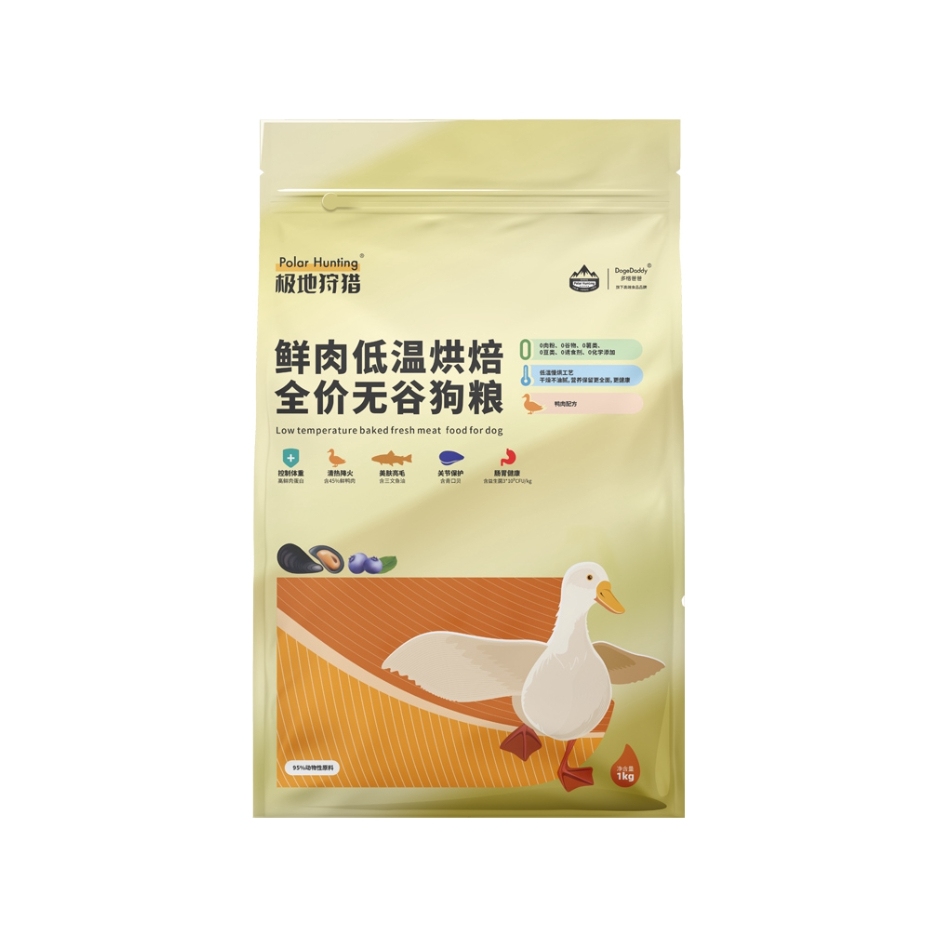 推荐商品：DogeDaddy/多格爸爸 极地狩猎低温烘焙鸭肉味 全阶段狗粮