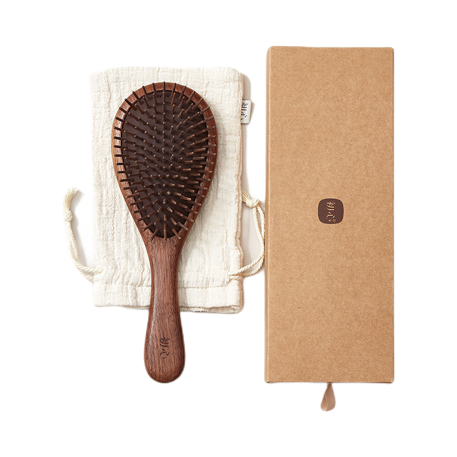 推荐商品：初心 气囊头皮按摩梳子盒装 胡桃木防静电头皮经络