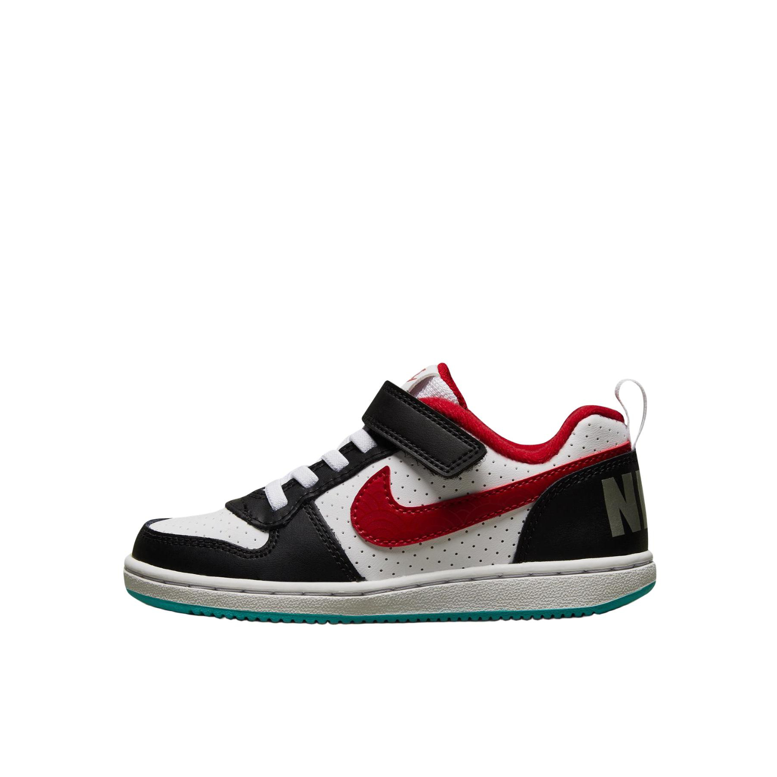 推荐商品：Nike  Court Borough  时尚潮流 舒适轻便 休闲耐磨  板鞋 儿童 小童/黑色/红色