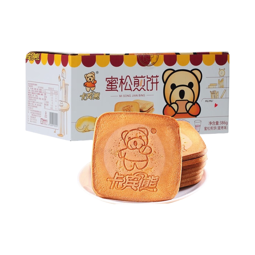 推荐商品：卡宾熊 蜜松煎饼 方形 箱装 薄脆解馋 386g