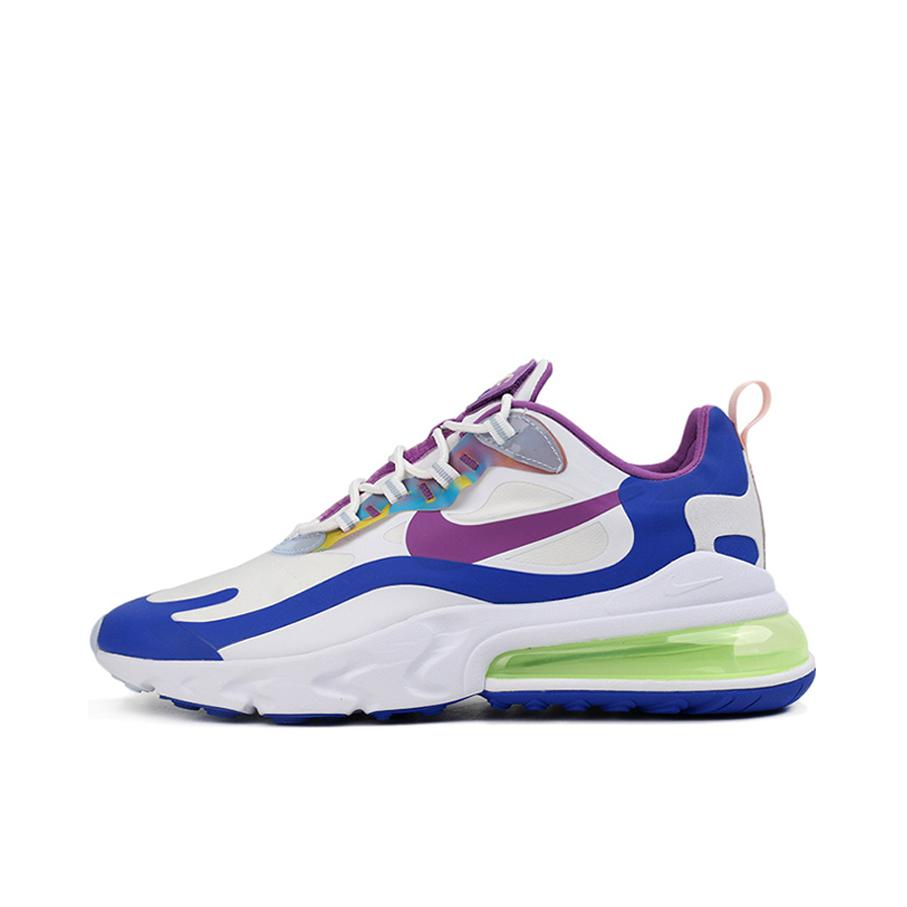 推荐商品：Nike Air Max 270 React 跑鞋 气垫缓震耐磨舒适透气复古拼接圆头回弹 Easter 复活节限定/白蓝紫/2020