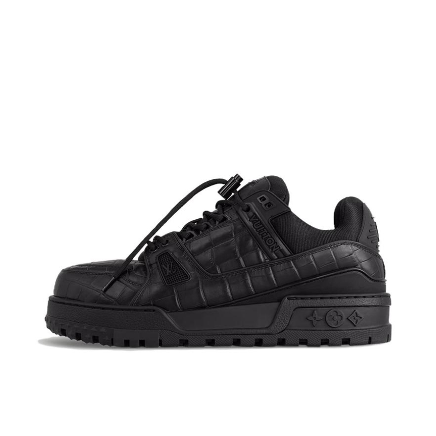 推荐商品：Louis Vuitton Trainer Maxi系列 小胖丁 系带 时尚 复古 牛皮革 板鞋 黑色