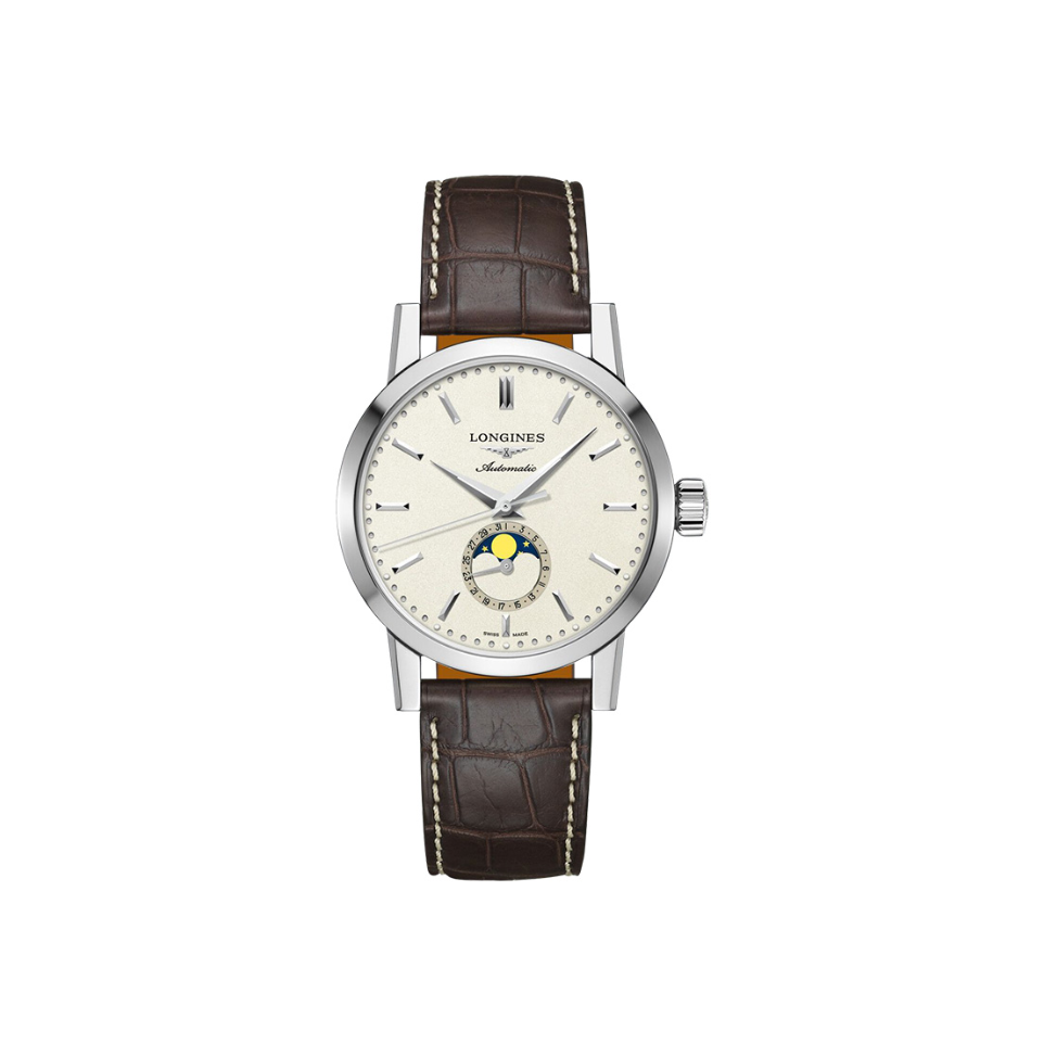 Longines/浪琴 经典复刻系列 40mm 鳄鱼皮表带日期显示自动机械男士手表 白色表盘 L4.826.4.92.2