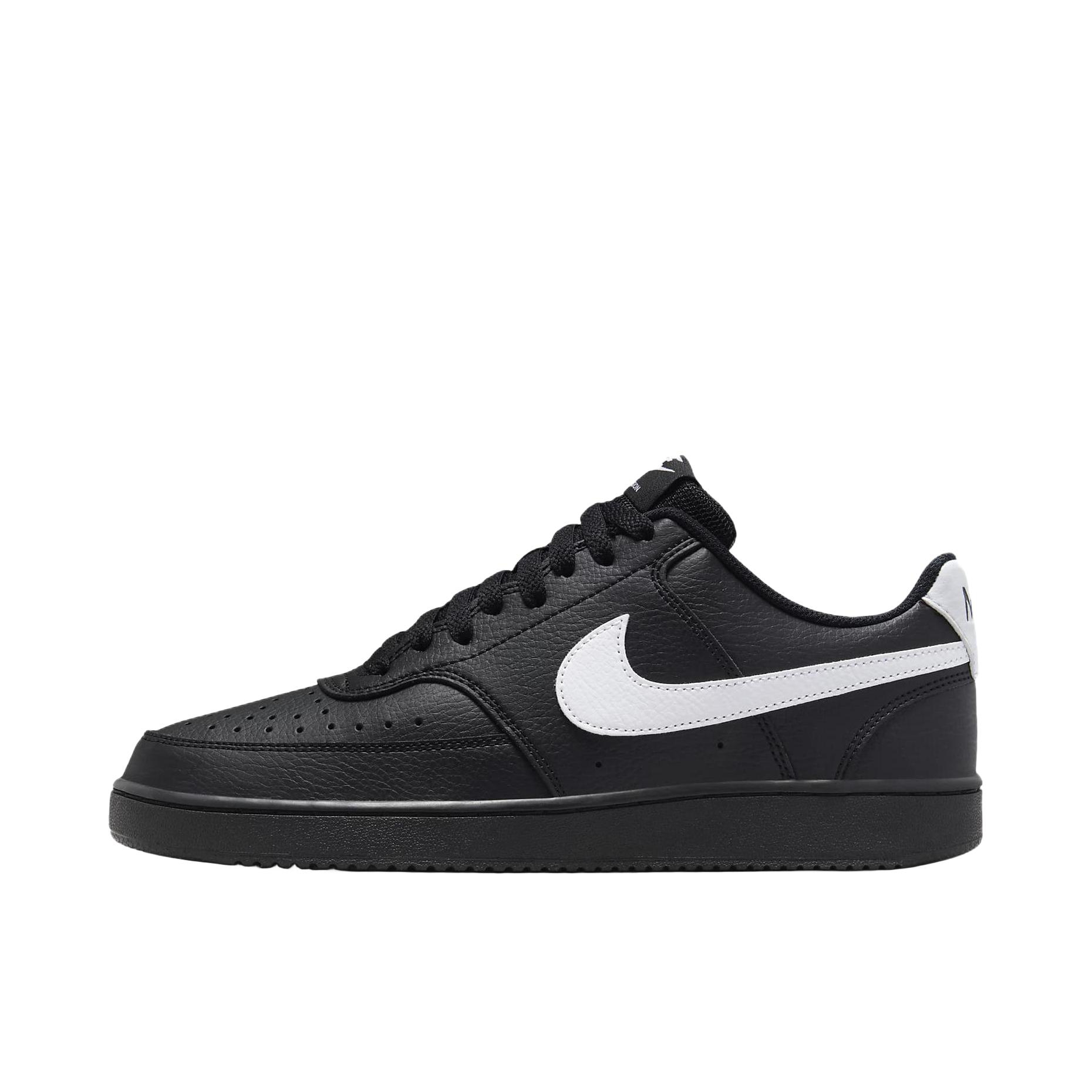 推荐商品：Nike Court Vision 板鞋 复古缓震抓地 黑色/亮白色