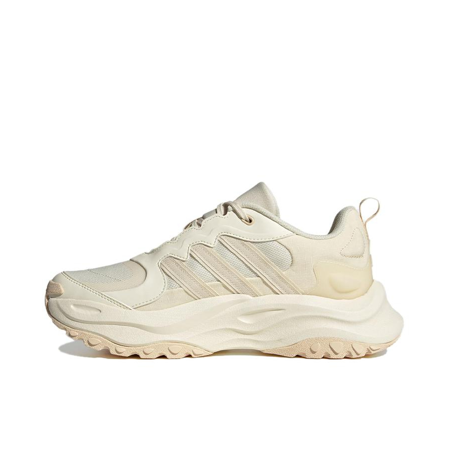 推荐商品：adidas Maxxwavy 跑鞋 缓震耐磨厚底增高织物回弹 米色