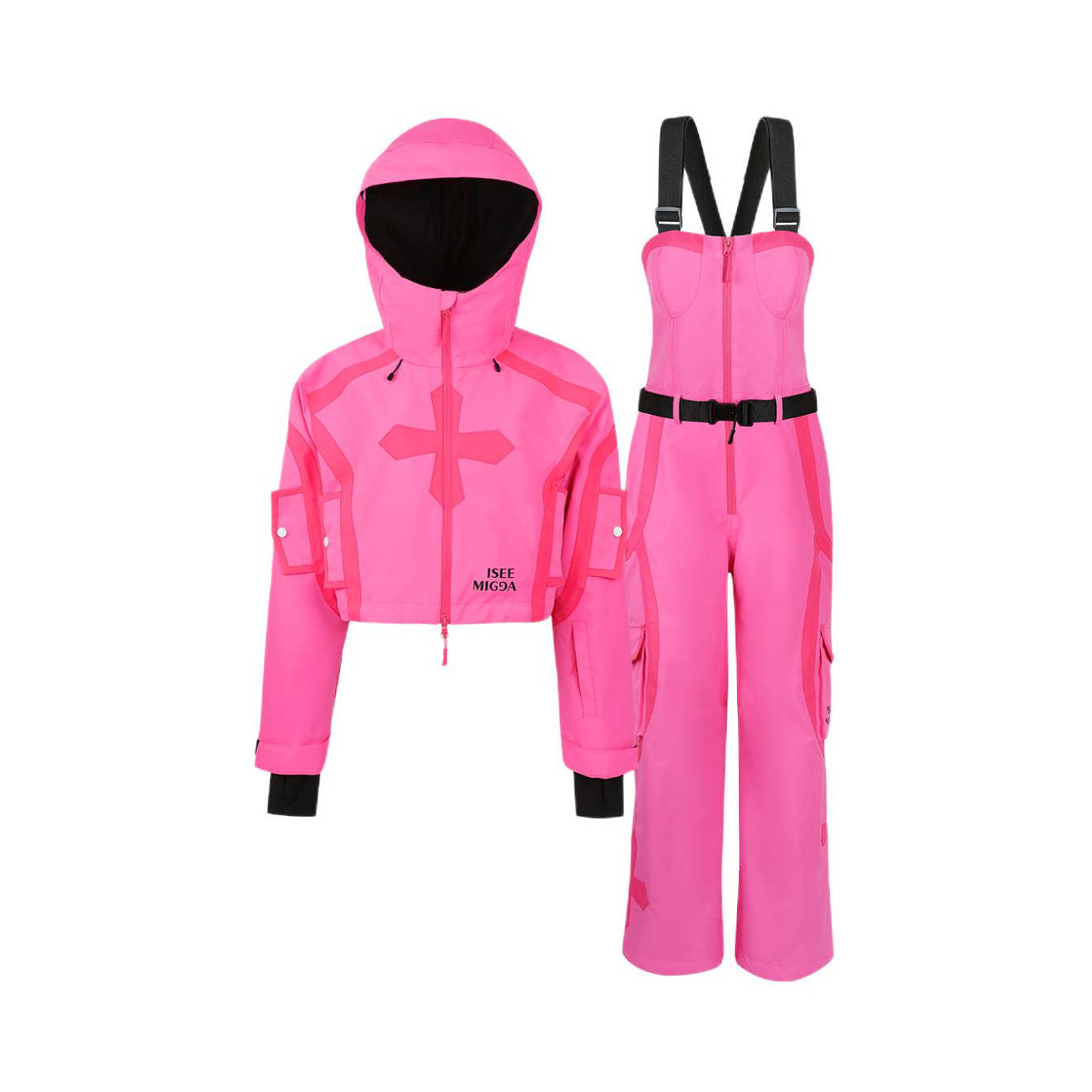 推荐商品：ISEE MIGGA 保暖拼接拉链滑雪服 女装 IM24121701 雪域粉影