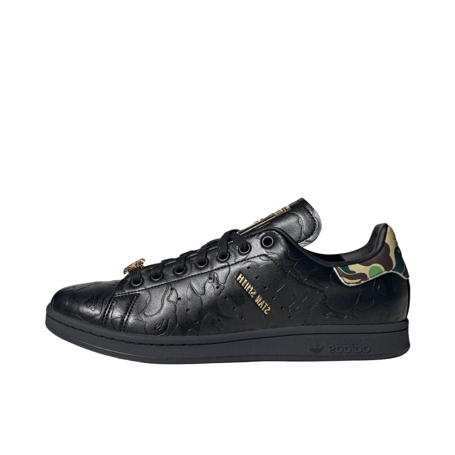 推荐商品：adidas Originals Stan Smith 板鞋 减震透气轻便低帮包裹性 BAPE联名/黑色/绿色/土棕绿