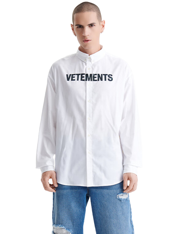 推荐商品：VETEMENTS  字母宽松百搭长袖衬衫 63530301 乳白