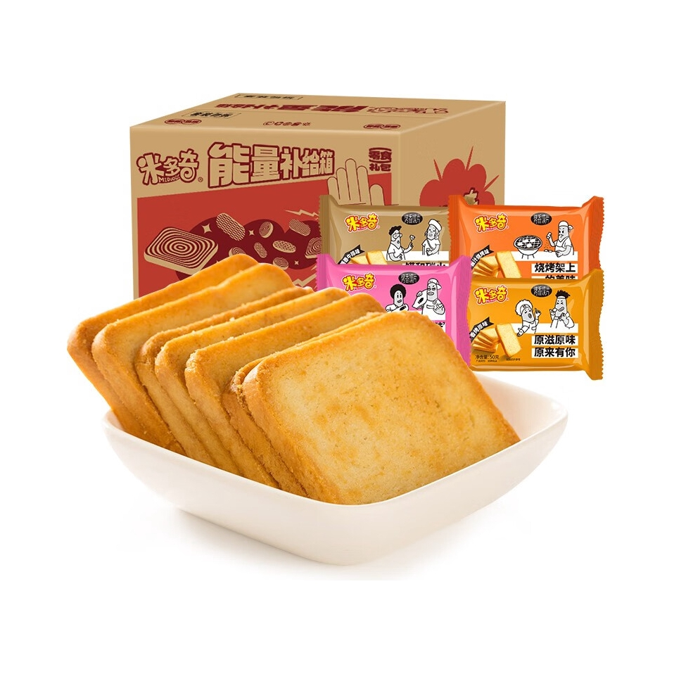 推荐商品：米多奇 烤香馍片 50g/袋 多口味组合 充饥