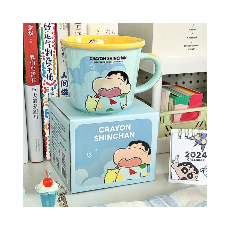 推荐商品：旻旻居 300ml 陶瓷 日式蜡笔小新马克杯 礼盒装