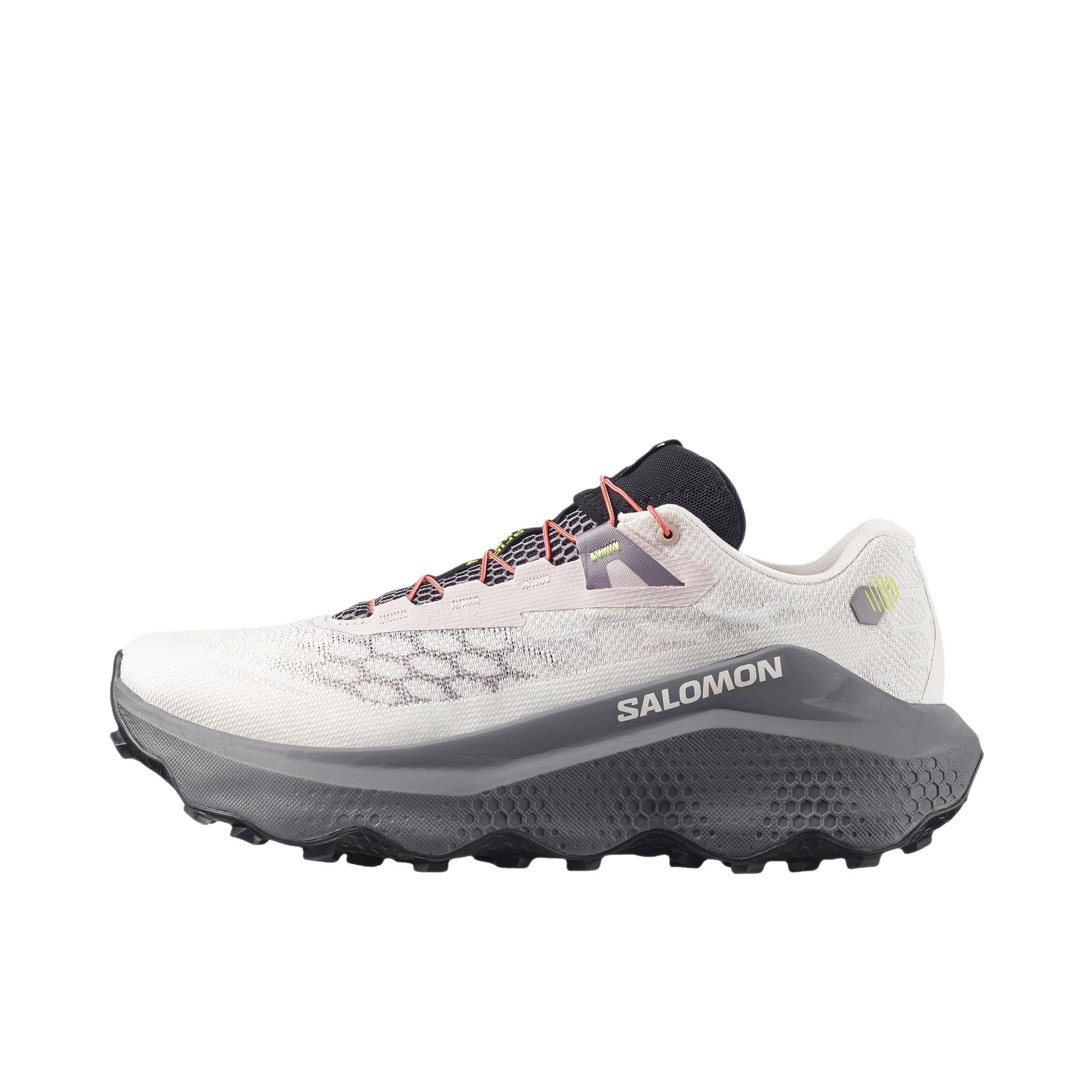 推荐商品：Salomon/萨洛蒙 ULTRA GLIDE 4 越野跑鞋 透气抓地缓震轻快 宽版/紫丁香/灰色