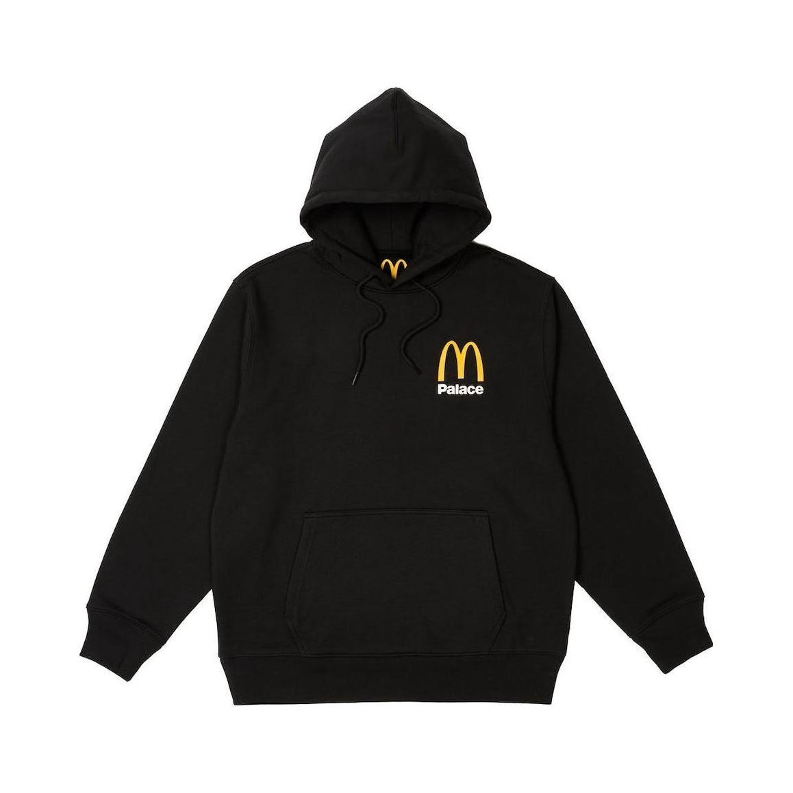 推荐商品：Palace AW23 重磅纯色M字母大Logo口袋抽绳连帽卫衣 男女同款 P25TS337 黑