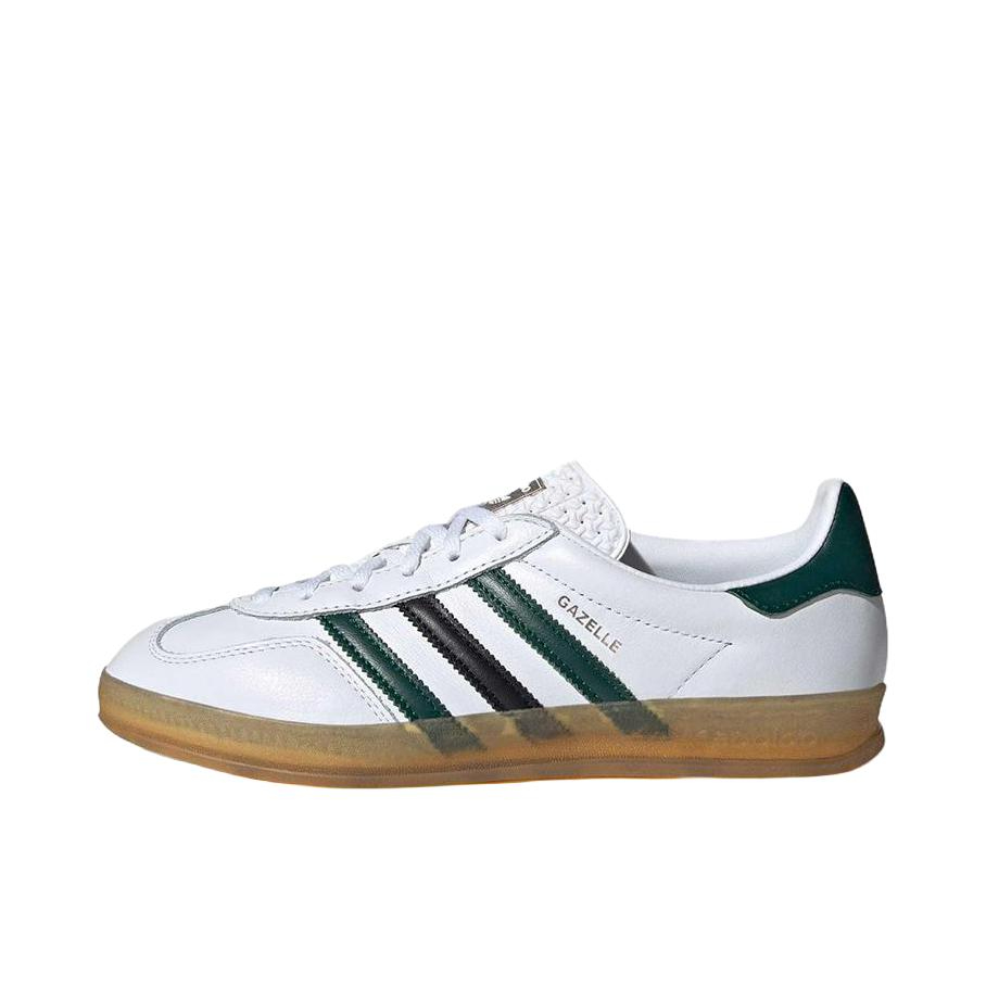 推荐商品：adidas Originals Gazelle Indoor T头鞋 德训鞋 板鞋 舒适缓震防滑耐磨绒面革复古 白色/绿色