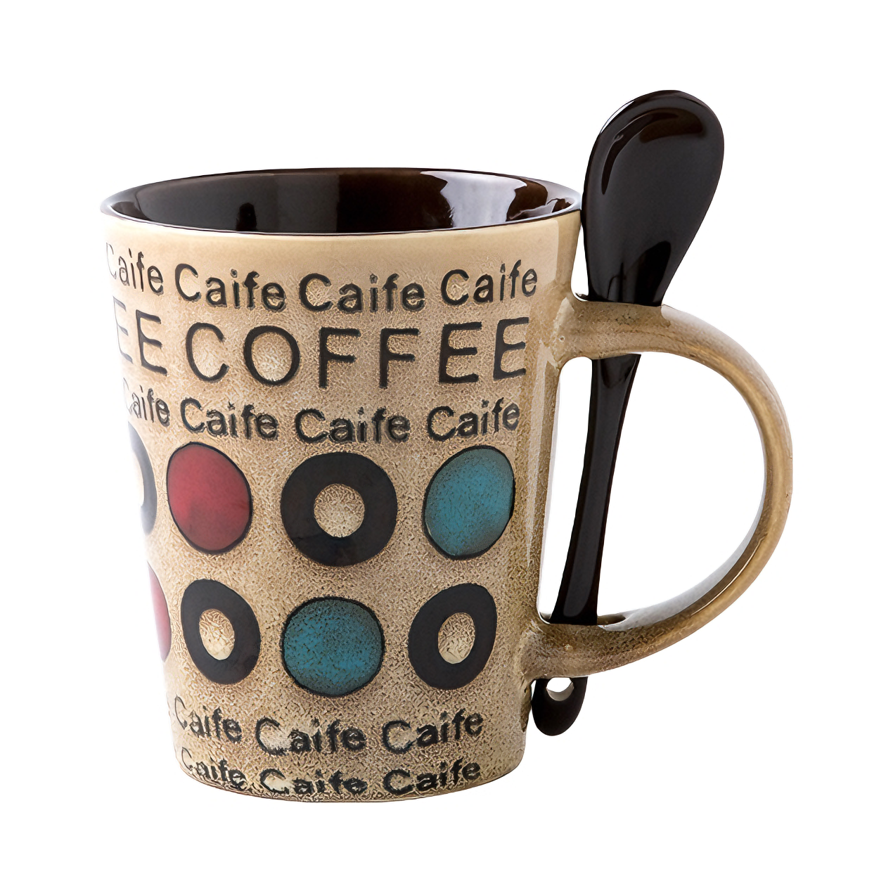 推荐商品：youcci/悠瓷 350ml 陶瓷 手绘咖啡杯