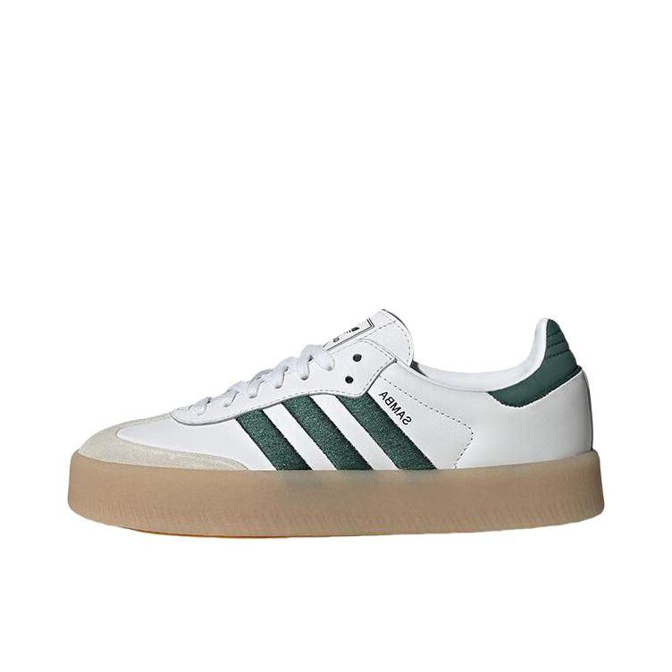 推荐商品：adidas Originals Sambae T头鞋 德训鞋 板鞋 增高包裹性合成革 女款/白色/绿色