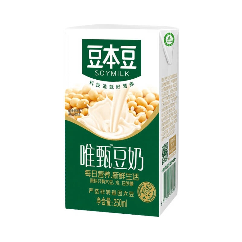 推荐商品：豆本豆 系列 豆奶 250ml 盒装 代餐无添加营养非转基因香浓