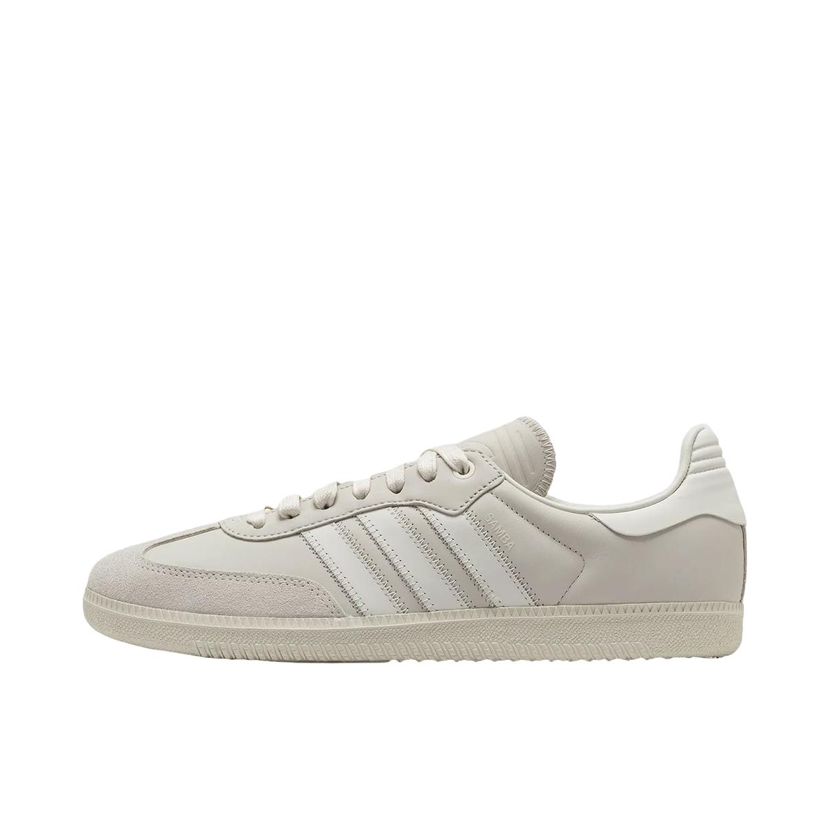 推荐商品：adidas Pharrell Humanrace Samba 运动休闲鞋 防滑耐磨舒适平跟百搭潮流 Pharrell Williams联名/米色/灰色