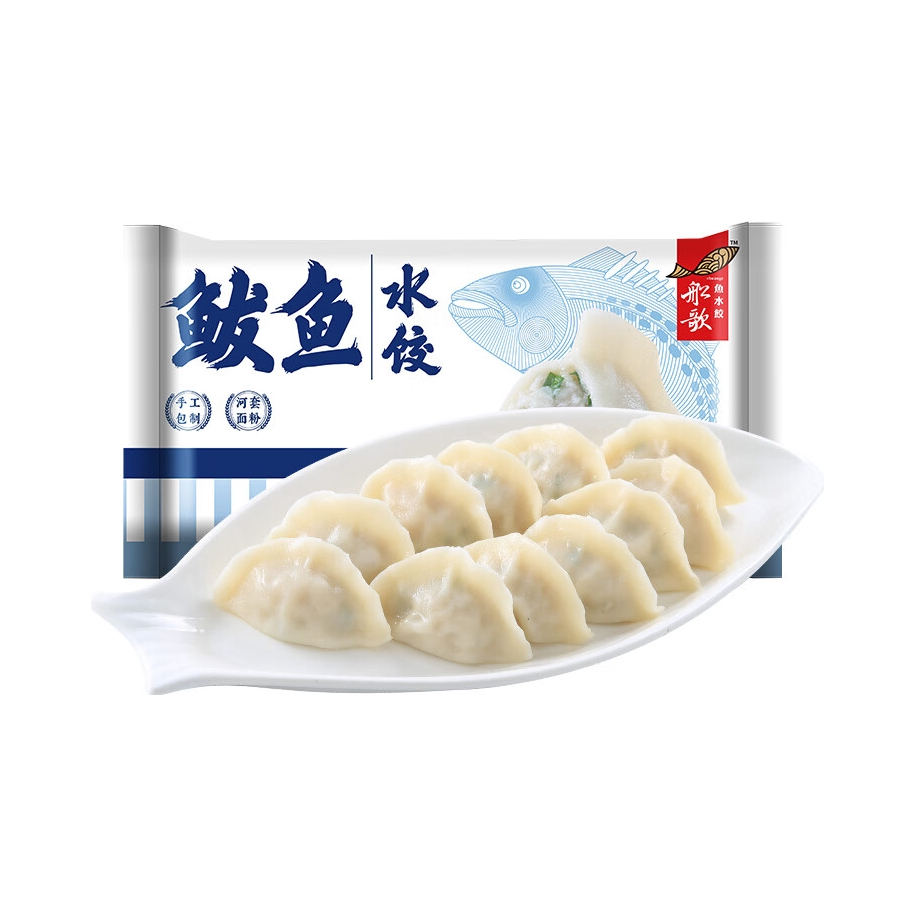 推荐商品：船歌鱼水饺 鲅鱼水饺 袋装 早餐速冻 蒸煎