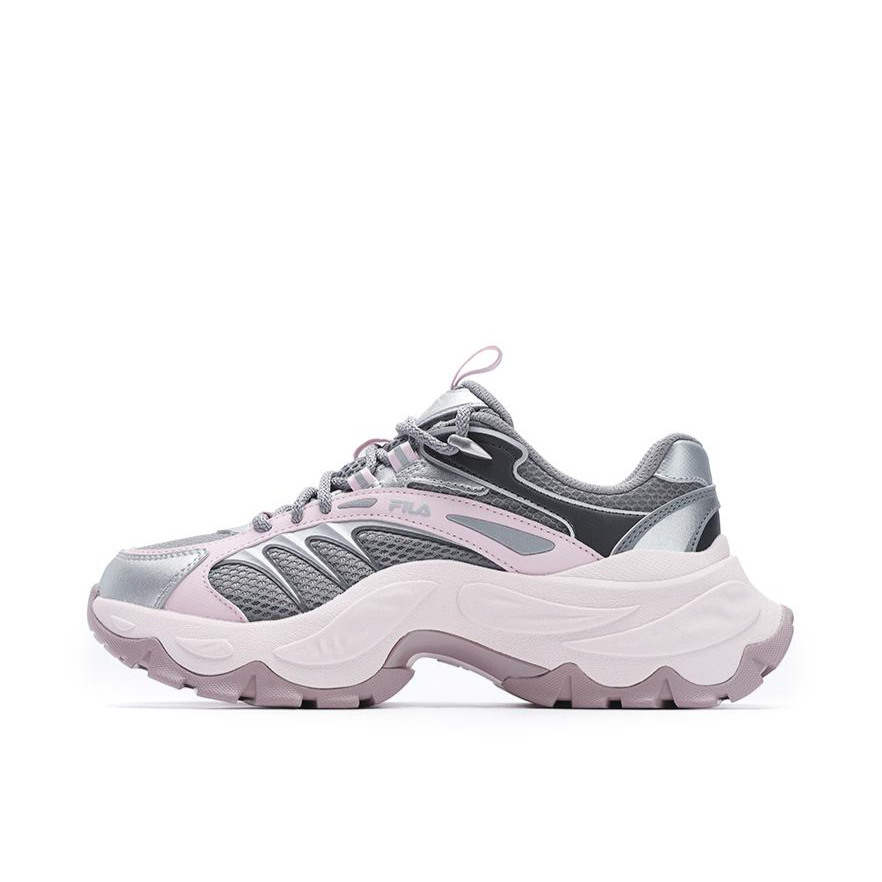 推荐商品：FILA/斐乐  SOFIA 4  鱼刺  低帮  系带 防滑 时尚百搭  老爹鞋 女款/神秘灰/樱花红