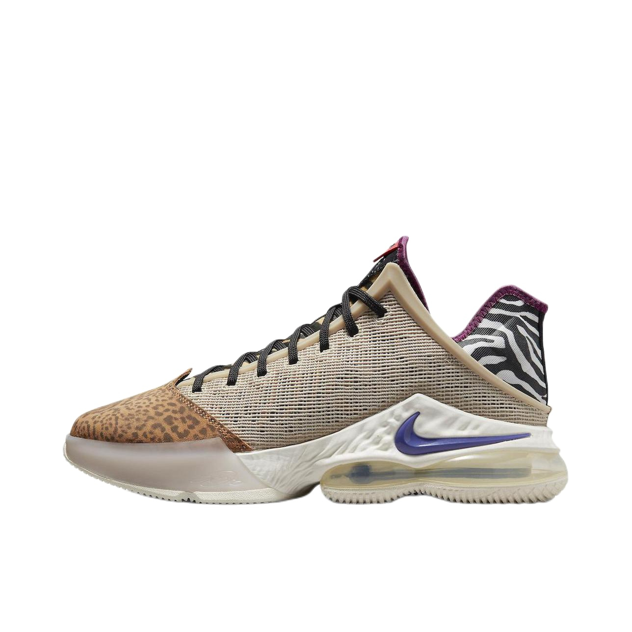 推荐商品：Nike Zoom LeBron 19 詹姆斯 缓震 织物 支撑 回弹 合成革 篮球鞋 Animal Pack 棕色/石斑色