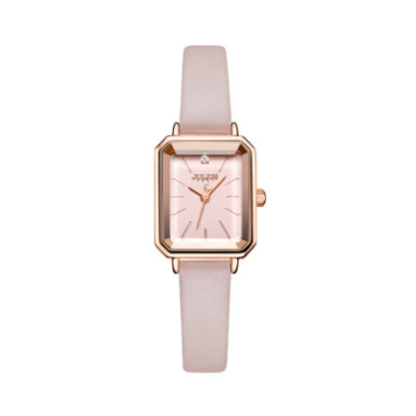 推荐商品：Julius/聚利时 复古简约气质防水小方形石英女士手表