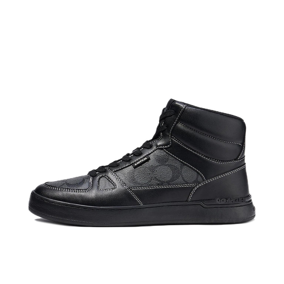 推荐商品：Coach 皮革高帮 休闲鞋 CC736_SAD 黑色